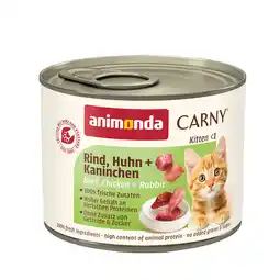 Zooplus animonda Carny Kitten 12 x 200 g Kattenvoer - Rund, Kip & Konijn aanbieding