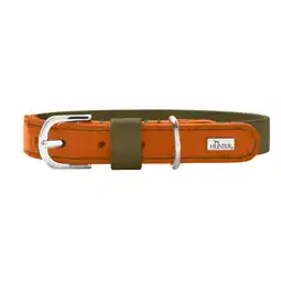 Zooplus HUNTER Halsband Wolmar BioThane x leer kaki/oranje maat S: 45 cm lang, 19 mm brede hond aanbieding