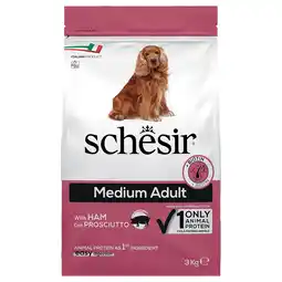 Zooplus 3kg Schesir Dog Medium Adult met ham droogvoer voor honden aanbieding
