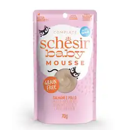 Zooplus 12x70g Schesir Baby Mousse Zalm en Kip natvoer voor katten aanbieding