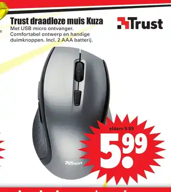 Dirk Trust draadloze muis Kuza aanbieding