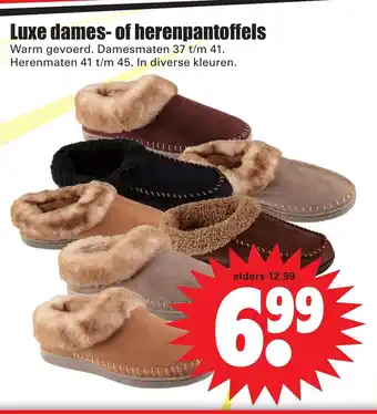 Dirk Luxe dames-of herenpantoffels Warm gevoerd. Damesmaten 37 t/m 41 aanbieding