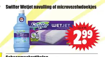 Dirk Swiffer Wetjet navulling of microvezelwdoekjes aanbieding