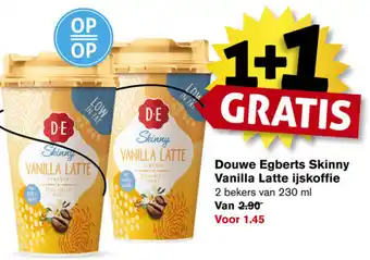 Hoogvliet Douwe Egberts Skinny Vanilla Latte ijskoffie 230ml aanbieding