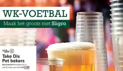 Sligro Take Dis Pet bekers aanbieding