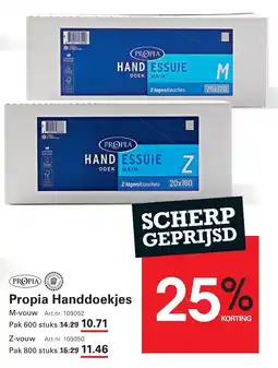 Sligro Propia Handdoekjes aanbieding