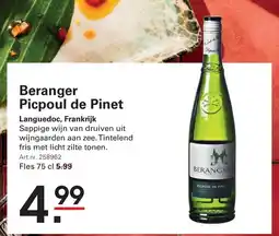 Sligro Beranger Picpoul de Pinet aanbieding