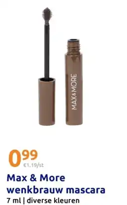 Action Max & More wenkbrauw mascara aanbieding