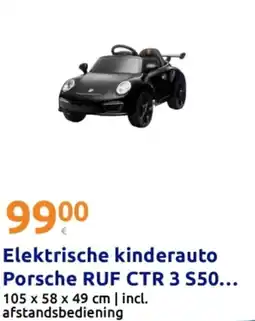 Action Elektrische kinderauto Porsche RUF CTR 3 S50 aanbieding