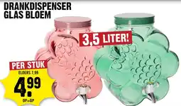 Dirck 3 Drankdispenser glas bloem aanbieding
