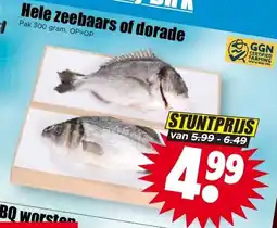 Dirck 3 Hele zeebaars of dorade aanbieding