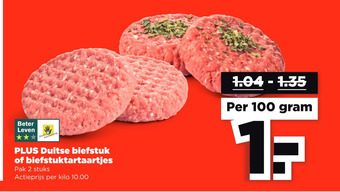 PLUS PLUS Duitse biefstuk of biefstuktartaartjes aanbieding