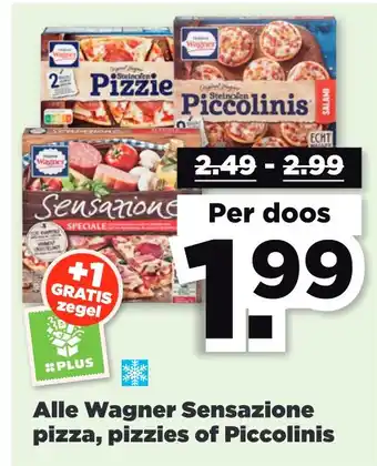 PLUS Alle Wagner Sensazione pizza, pizzies of Piccolinis aanbieding