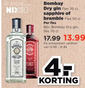 PLUS Bombay Dry gin aanbieding