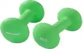 Bol.com Tunturi Dumbbell set - 2 x 4,0 kg - Neopreen - Fluor Groen - Incl. gratis fitness app aanbieding