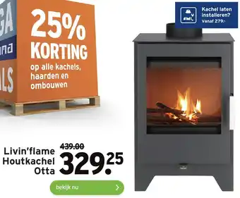 GAMMA Livin'flame Houtkachel Otta aanbieding