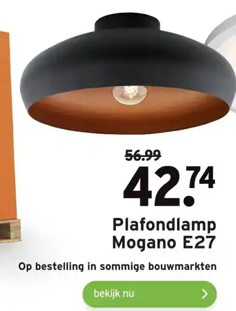 GAMMA Plafondlamp Mogano E27 aanbieding