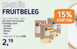 Van Hoeckel Van Oordt VarieJantjes fruitbeleg sticks aanbieding