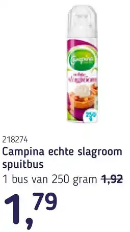Van Hoeckel Campina echte slagroom spuitbus aanbieding