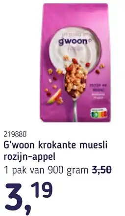 Van Hoeckel G'woon krokante muesli rozijn-appel aanbieding