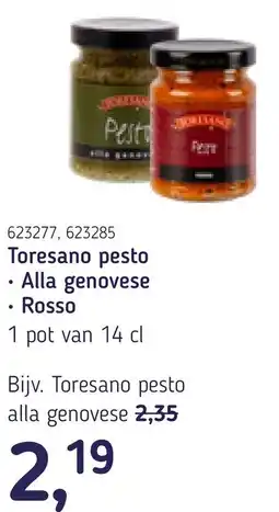 Van Hoeckel Toresano pesto aanbieding