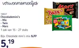 Van Hoeckel Chocolademini's Mix, Twix of Mars aanbieding