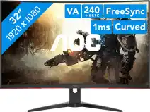 Bol.com AOC C32G2ZE - Full HD Curved Gaming Monitor - 240hz - 32 Inch aanbieding