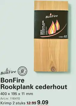 Sligro BonFire Rookplank cederhout aanbieding