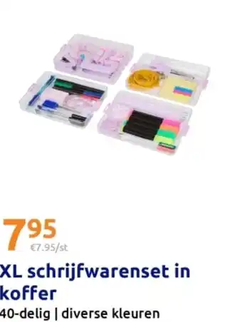 Action XL schrijfwarenset in koffer aanbieding