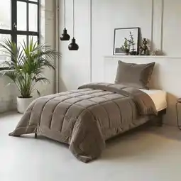 Action Lazy all-in-one dekbed Velvet - taupe aanbieding