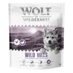 Zooplus Wolf of Wilderness Junior Wild Hills Eend - graanvrij - 1 kg: Nieuw Recept aanbieding