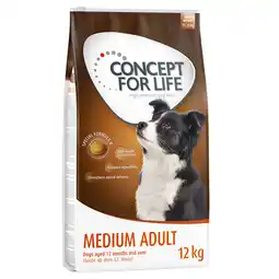 Zooplus Dubbelpak Concept for Life: 2 x Grootverpakking Hondenvoer Medium Adult (2 x 12 kg) aanbieding