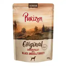 Zooplus 6x 300g Purizon Senior Kipfilet met Black Angus rund Kalkoen natvoer voor honden aanbieding