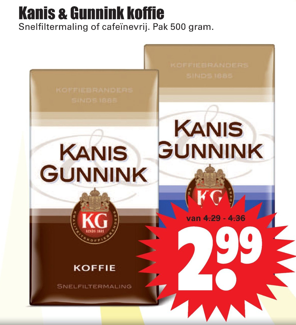 Kanis & Gunnink koffie aanbieding bij Dirk