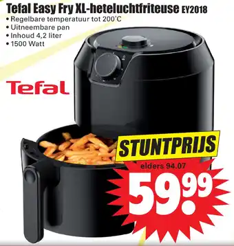 Dirk Tefal Easy Fry XL-heteluchtfriteuse EY2018 aanbieding