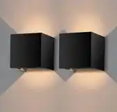 Bol.com Nince Wandlamp Set van 2 - 12W - Geschikt voor Binnen/Buiten - Industrieel Modern - NIET OPLAADBAAR aanbieding