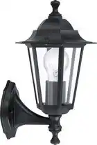 Bol.com EGLO Laterna 4 Wandlamp - Voor buiten - 1 Lichts - Zwart - Helder aanbieding