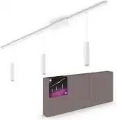 Bol.com Philips Hue Perifo railverlichting plafond - wit en gekleurd licht - 3 hanglampen - wit - basisset aanbieding