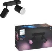 Bol.com Philips Hue Fugato opbouwspot - wit en gekleurd licht - 2-spots - zwart aanbieding