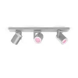 Bol.com Philips Hue Argenta Opbouwspot - White and Color Ambiance - GU10 - 3 x 5,7W - Aluminium - Bluetooth aanbieding