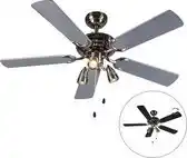 Bol.com QAZQA Mistral 42 Plafondventilator met lamp - 3 lichts - Ø110cm - Grijs aanbieding