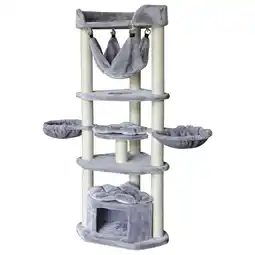 Pets Place Adori Krabpaal Bombay - Krabpalen - 55x55x170 cm Grijs Wit aanbieding