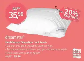 Linolux Dreamstar Hoofdkussen Sensation Cool Touch 20% Korting aanbieding