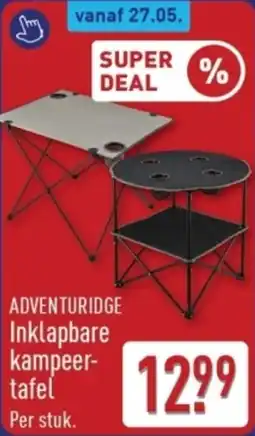 ALDI Adventuridge Inklapbare kampeertafel aanbieding