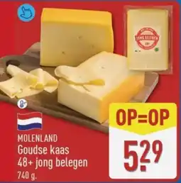ALDI Molenland Goudse kaas 48+ jong belegen aanbieding