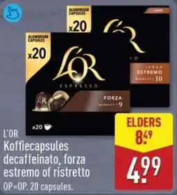 ALDI L'Or Koffiecapsules Decaffeinato, Forza Estremo of Ristretto aanbieding