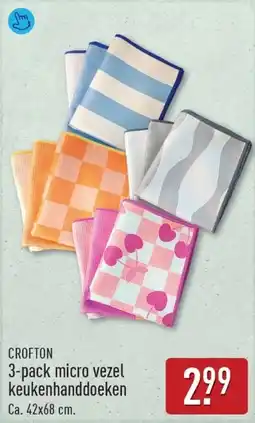 ALDI Crofton 3-pack micro vezel keukenhanddoeken aanbieding