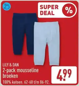 ALDI Lily & dan 2-pack mousseline broeken aanbieding
