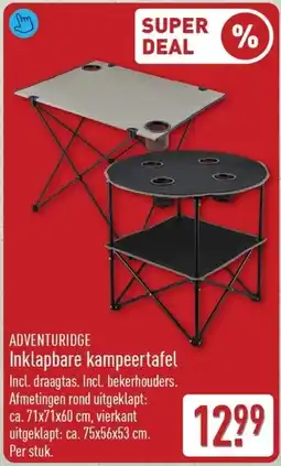 ALDI Adventuridge Inklapbare kampeertafel aanbieding