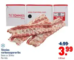 Makro Tönnies varkensspareribs aanbieding